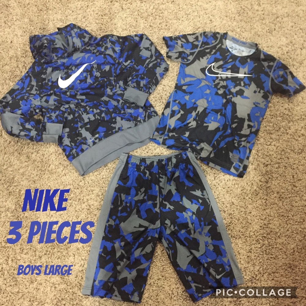 Nike matching hoodie, shorts, and shirt